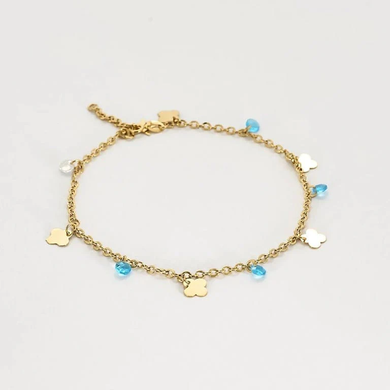 Yellow gold anklet with topazes  - Image 3