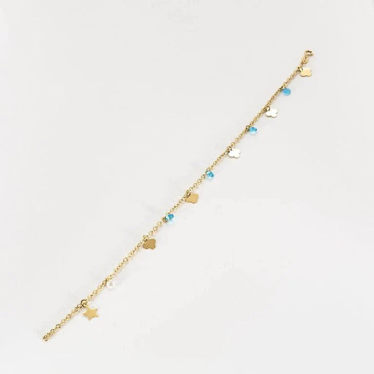 Yellow gold anklet with topazes  - Image 4