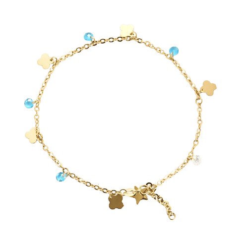 Yellow gold anklet with topazes  - Image 5
