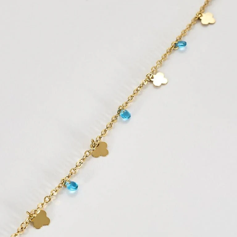 Yellow gold anklet with topazes  - Image 6