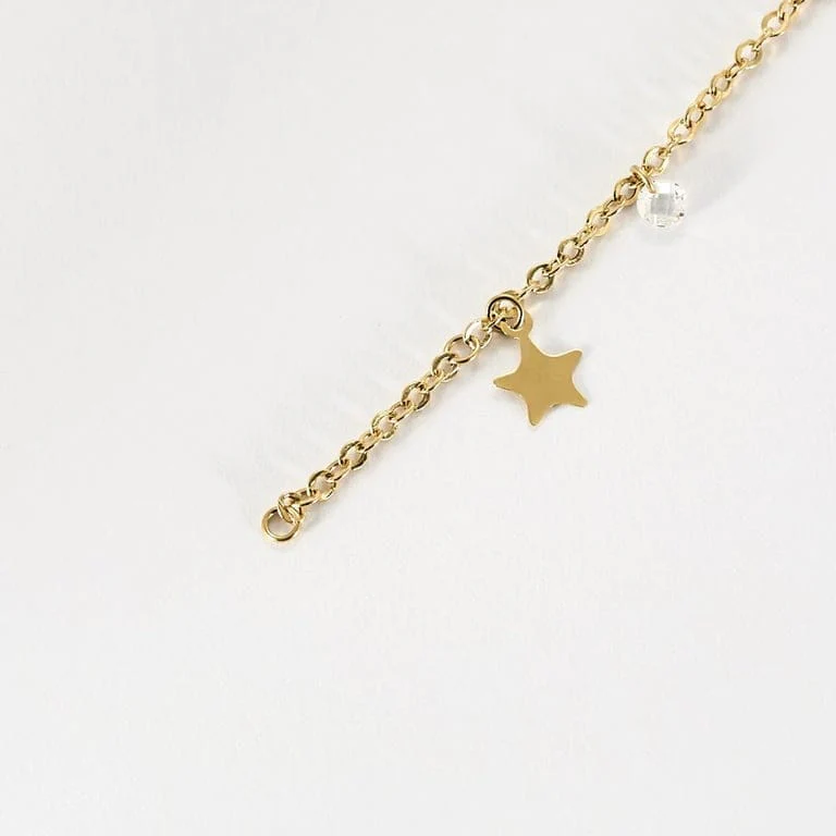 Yellow gold anklet with topazes  - Image 7