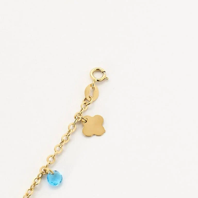 Yellow gold anklet with topazes  - Image 8