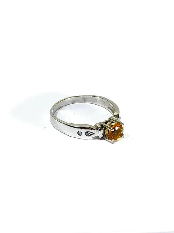 White Gold Ring, Diamonds and Citrine  - Image 6
