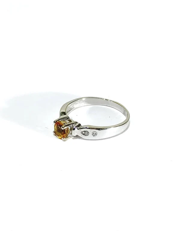 White Gold Ring, Diamonds and Citrine  - Image 7