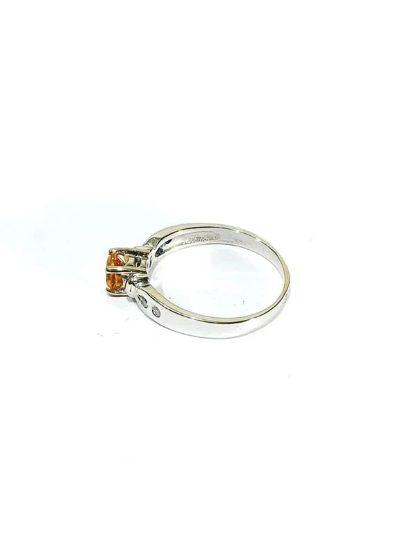 White Gold Ring, Diamonds and Citrine  - Image 8