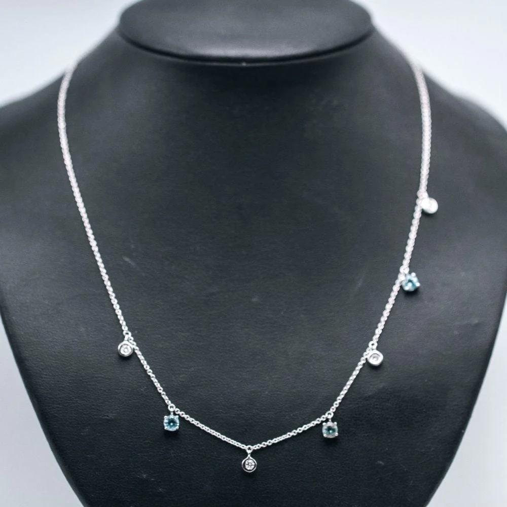 BELL necklace in white gold and blue topaz  - Image 4