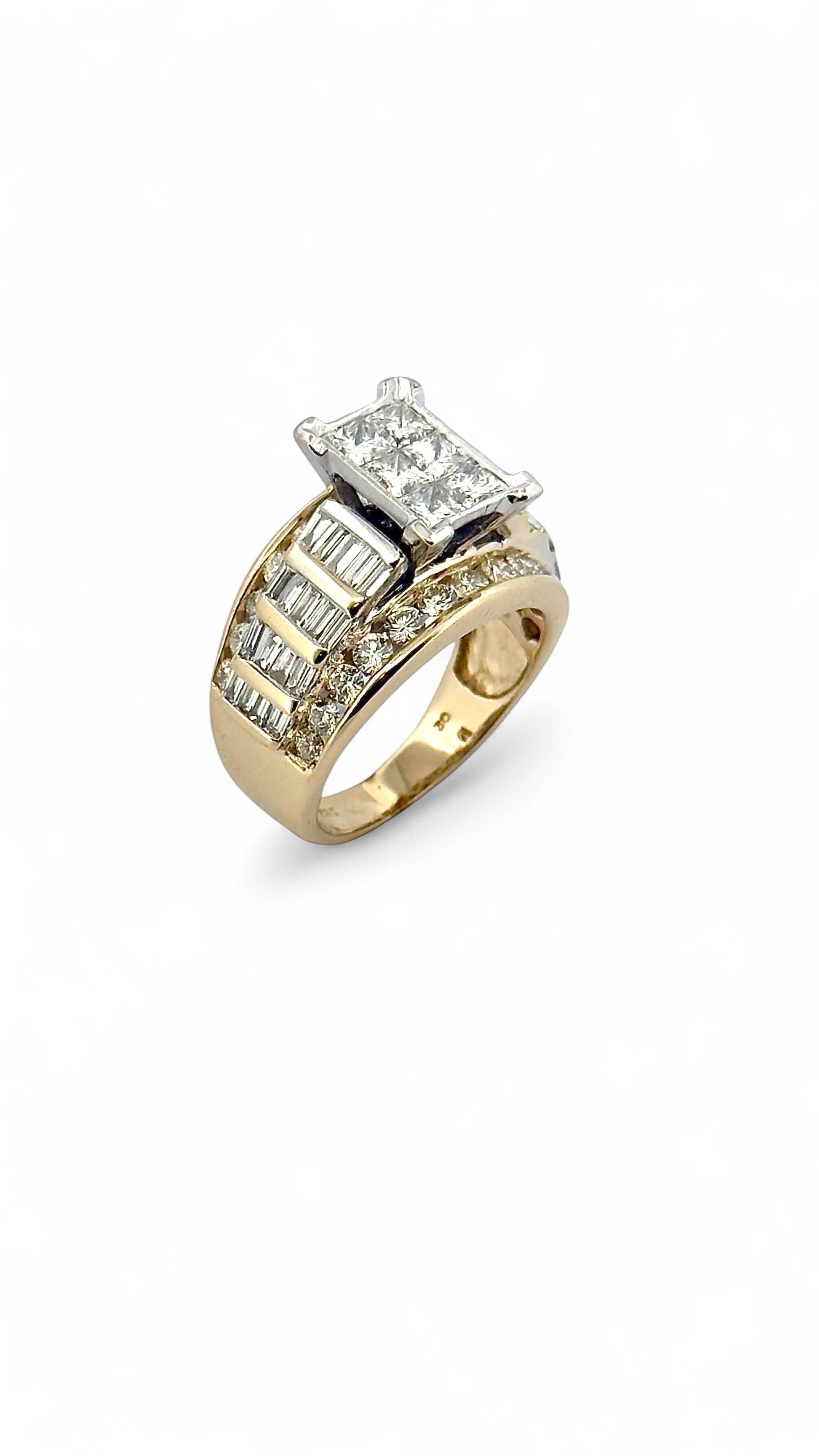 14-carat two-tone gold ring with natural diamonds  - Image 5