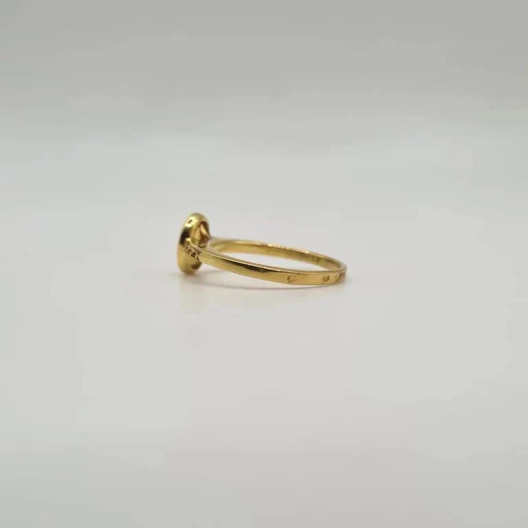Solitaire 18-carat yellow gold set with an oval citrine  - Image 5