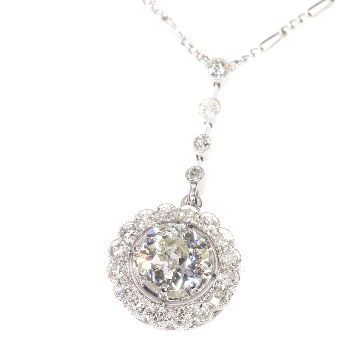 1920s Glamour: Deco Diamond Pendant  - Image 6