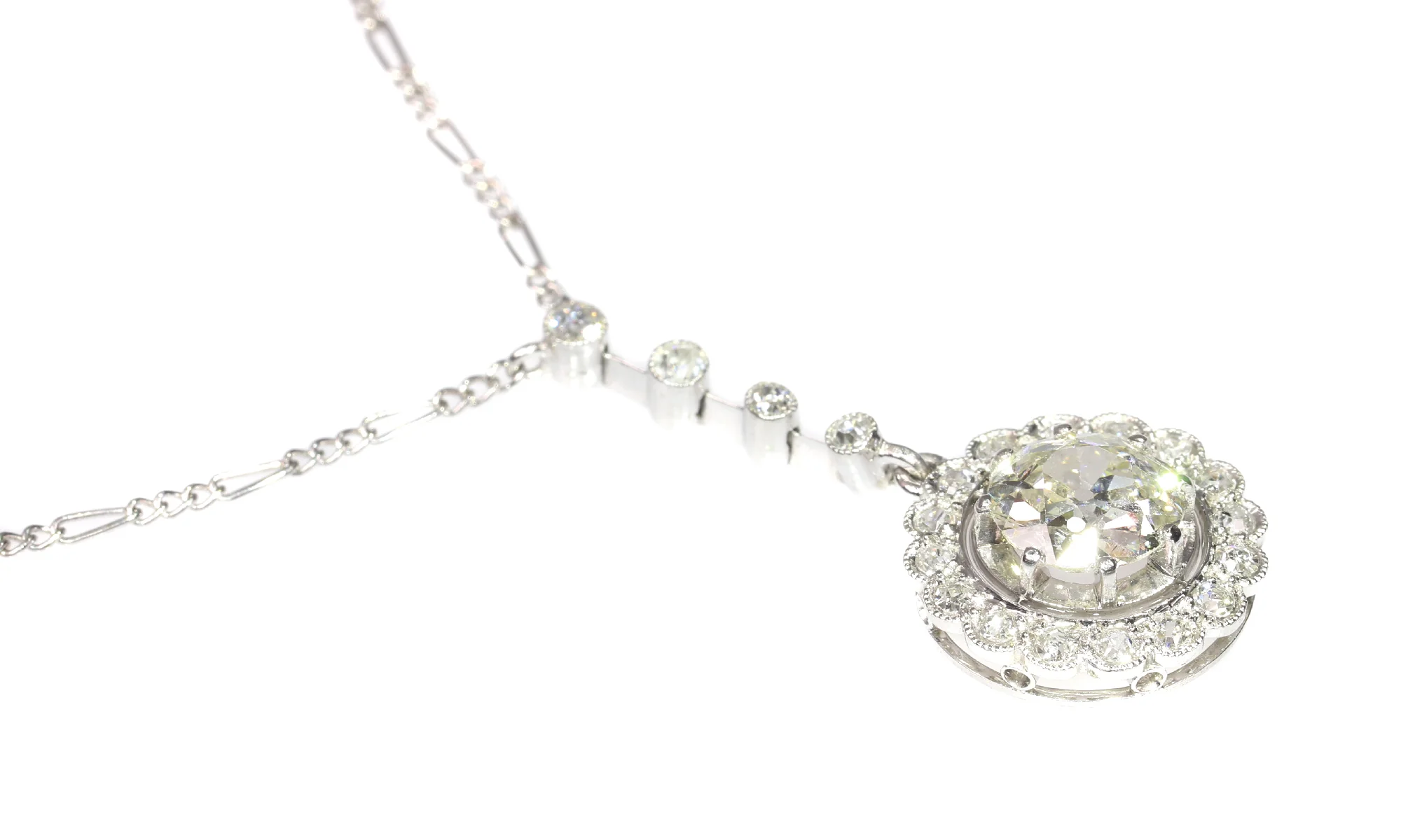 1920s Glamour: Deco Diamond Pendant  - Image 7