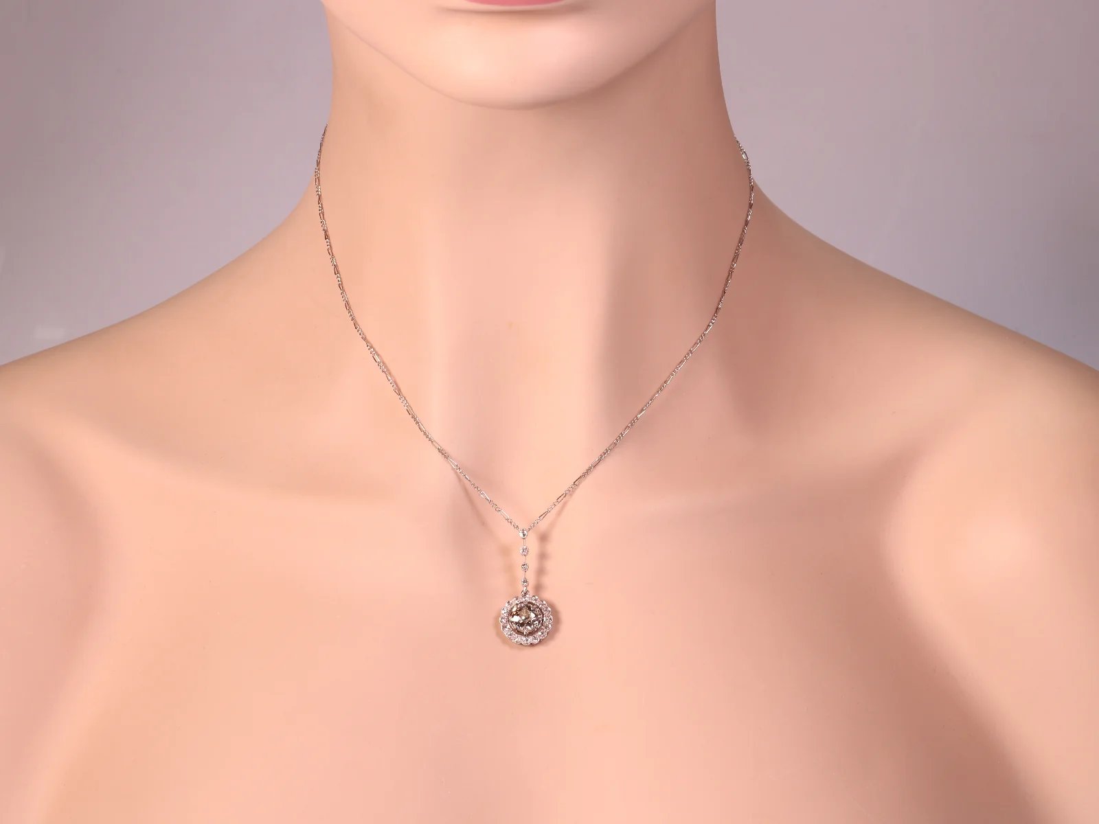 1920s Glamour: Deco Diamond Pendant  - Image 9