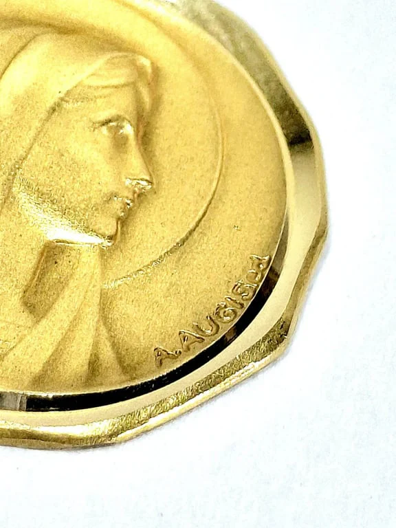 Augis - Medal Virgin Mary Mary / Our Lady of Lourdes 18 Carat Gold  - Image 11