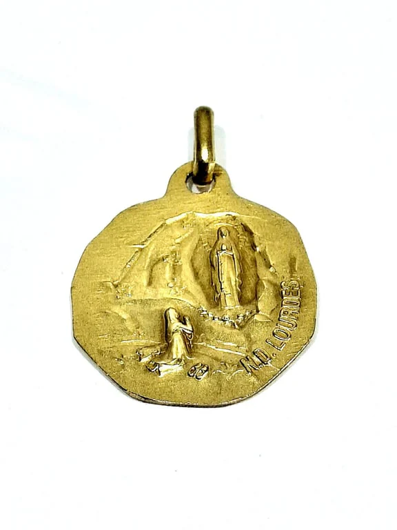 Augis - Medal Virgin Mary Mary / Our Lady of Lourdes 18 Carat Gold  - Image 3