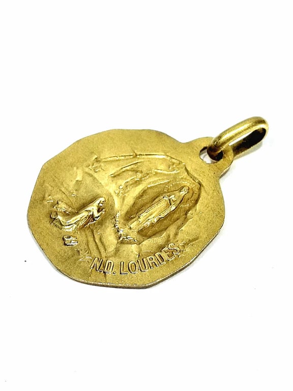 Augis - Medal Virgin Mary Mary / Our Lady of Lourdes 18 Carat Gold  - Image 6
