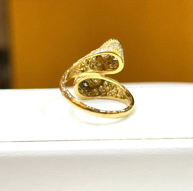 Ring Toi & Moi double heart yellow gold and diamonds  - Image 11
