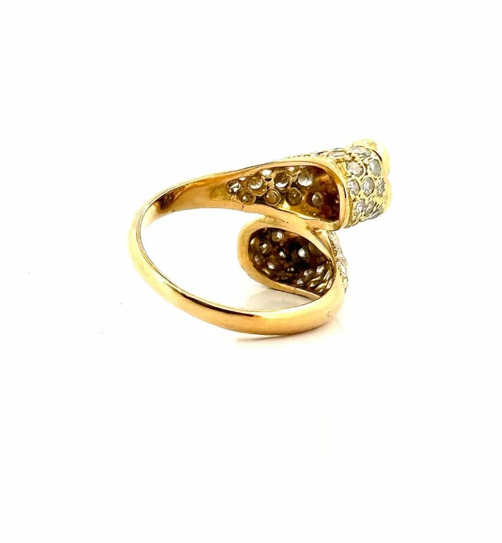 Ring Toi & Moi double heart yellow gold and diamonds  - Image 4