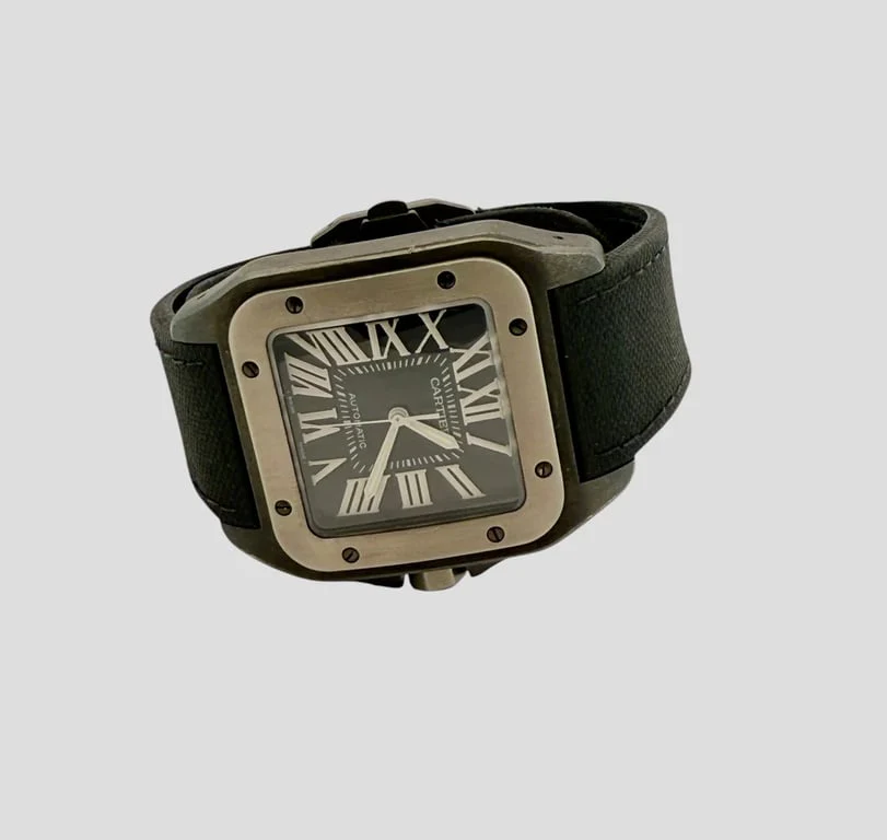 Santos 100 watch in steel and titanium Cartier  - Image 4