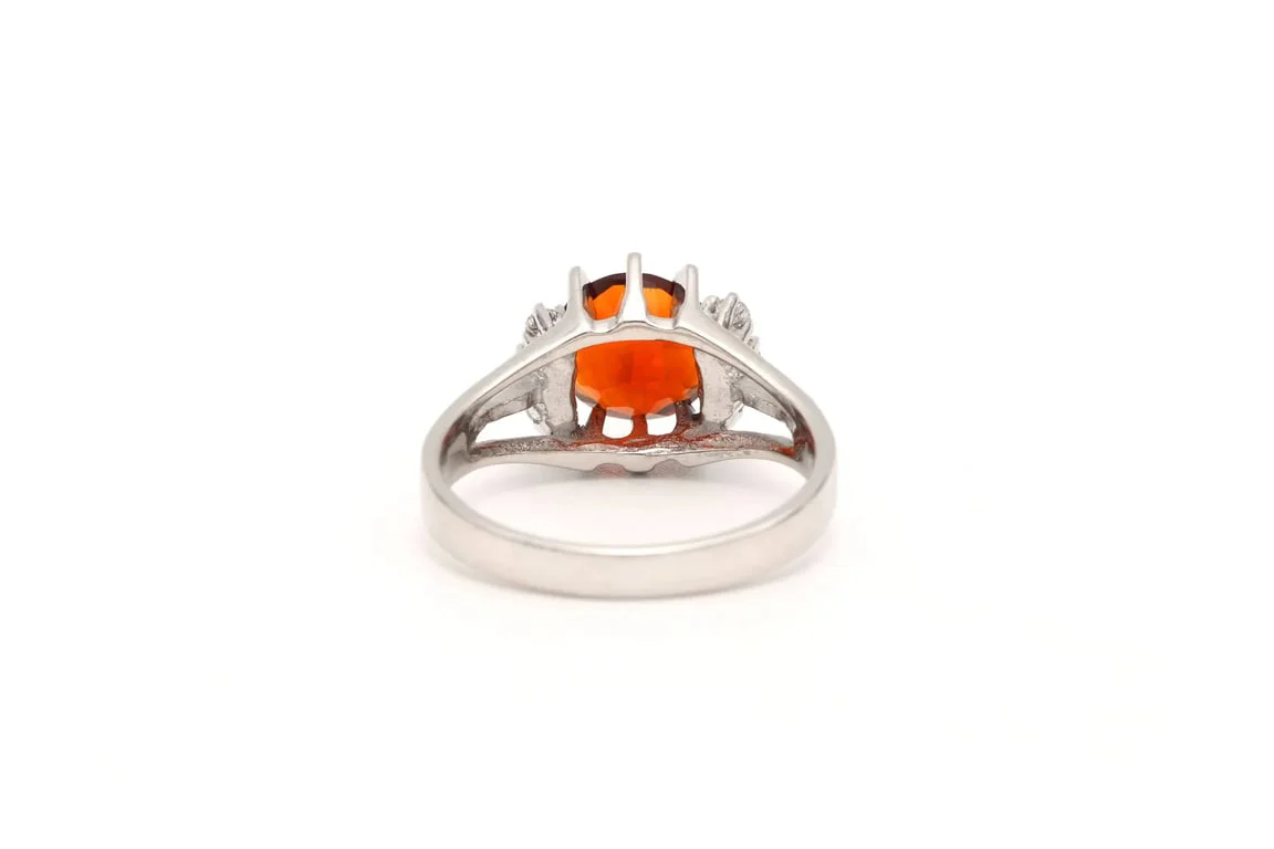 1970 ring in 18-carat white gold set with a citrine and diamonds  - Image 6