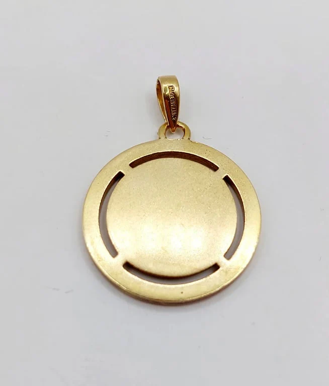 AUGIS - ULTRA RARE Love medal 23mm yellow gold, diamond and ruby calibrated "+ than yesterday - than tomorrow" - Image 4