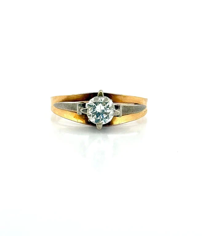 Solitaire two-tone in 18-carat gold and diamond  - Image 3