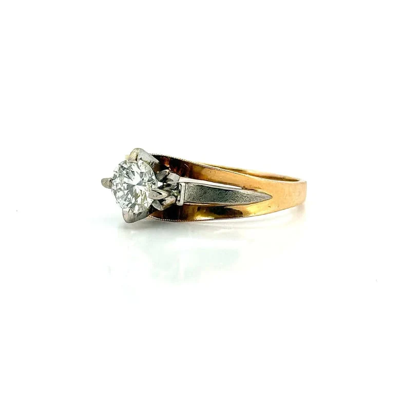 Solitaire two-tone in 18-carat gold and diamond  - Image 4