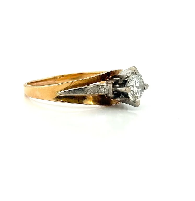 Solitaire two-tone in 18-carat gold and diamond  - Image 5