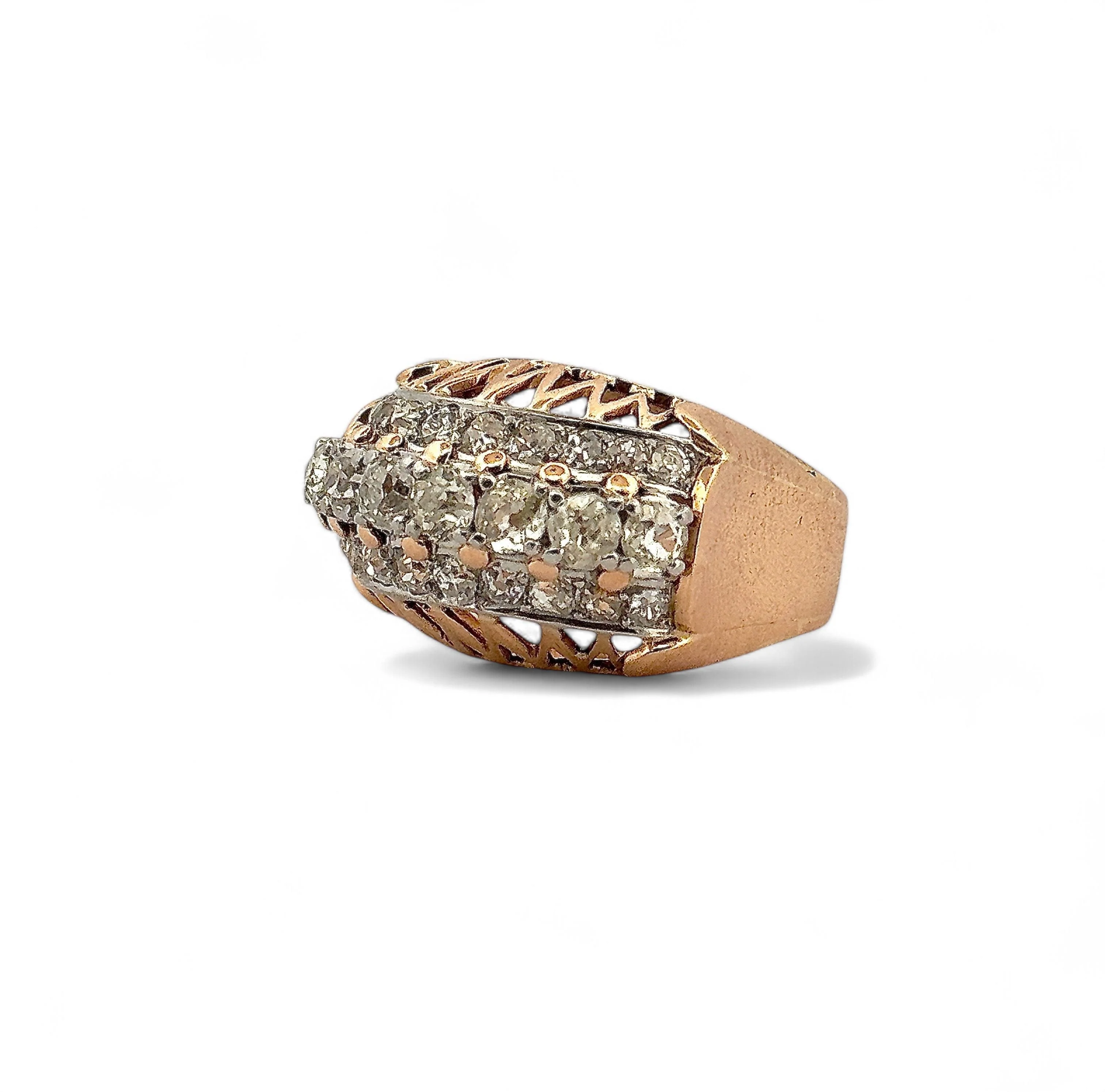 Old garter ring in 18-carat yellow gold and old-cut diamonds - Image 7