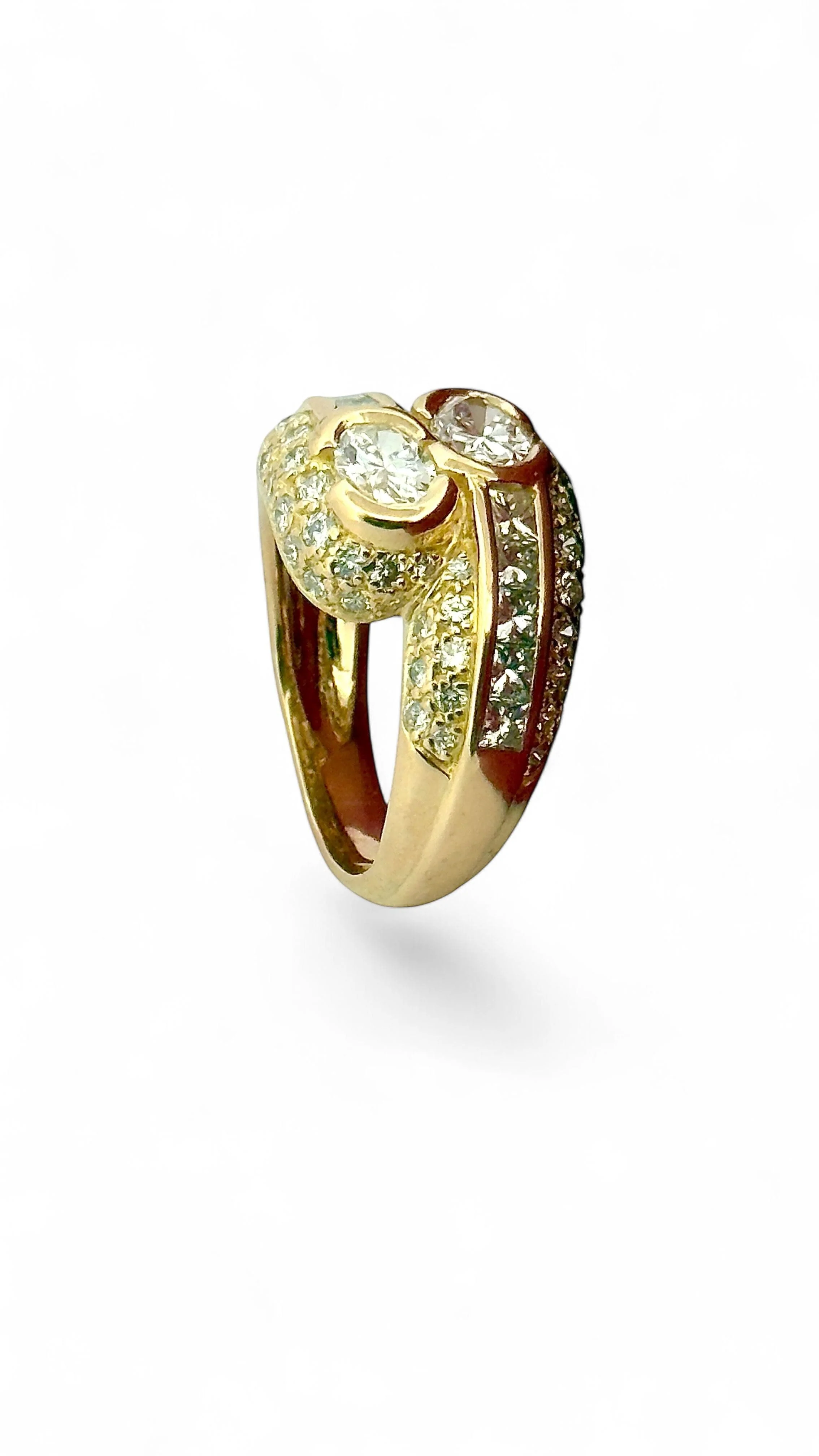 Dome ring Toi & Moi yellow gold and diamonds - Image 3