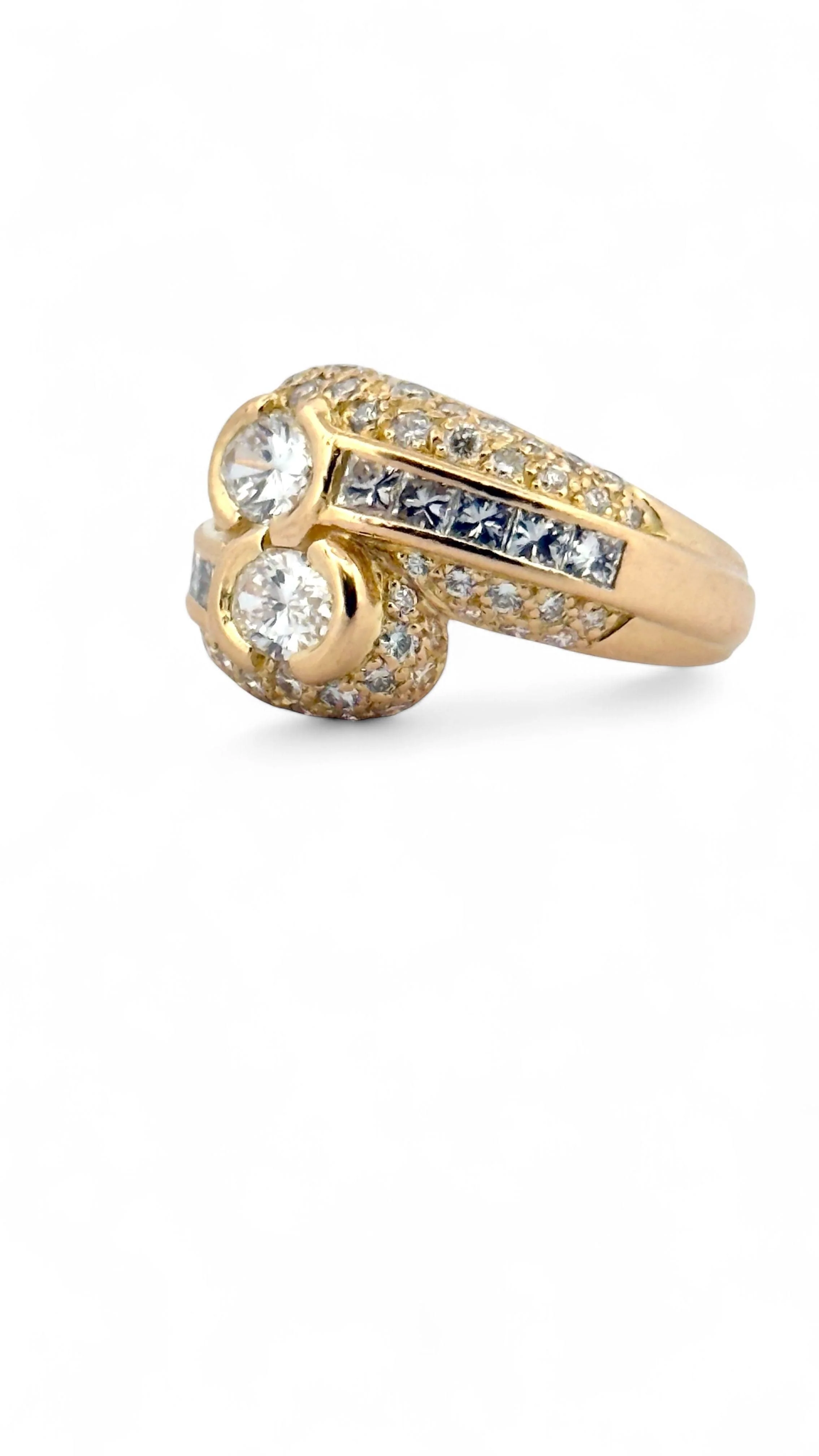 Dome ring Toi & Moi yellow gold and diamonds - Image 4