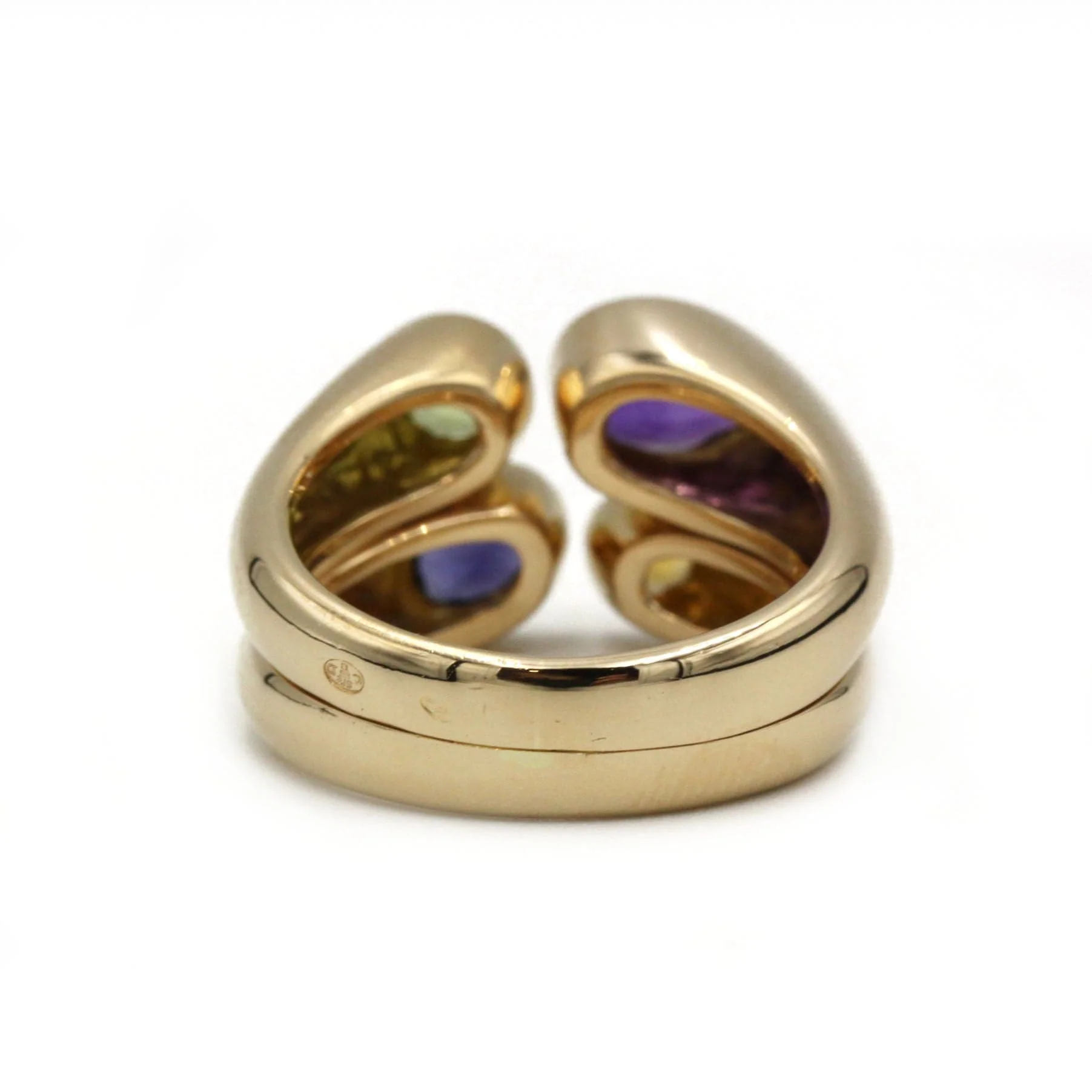 Ring - Yellow gold, Amethyst, Peridot, Citrine, and a Cordierite - Image 3