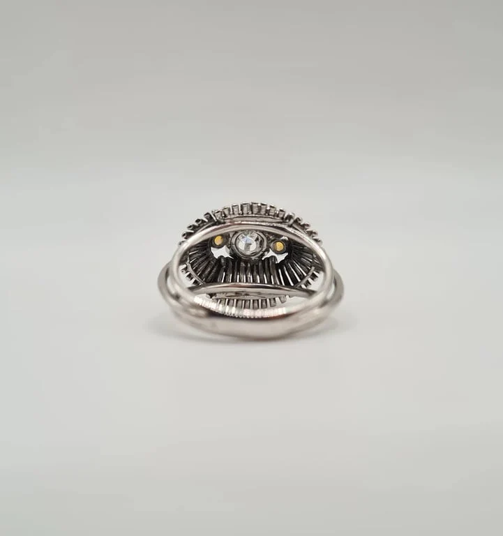 White gold, citrine and old-cut diamond ring - Image 6