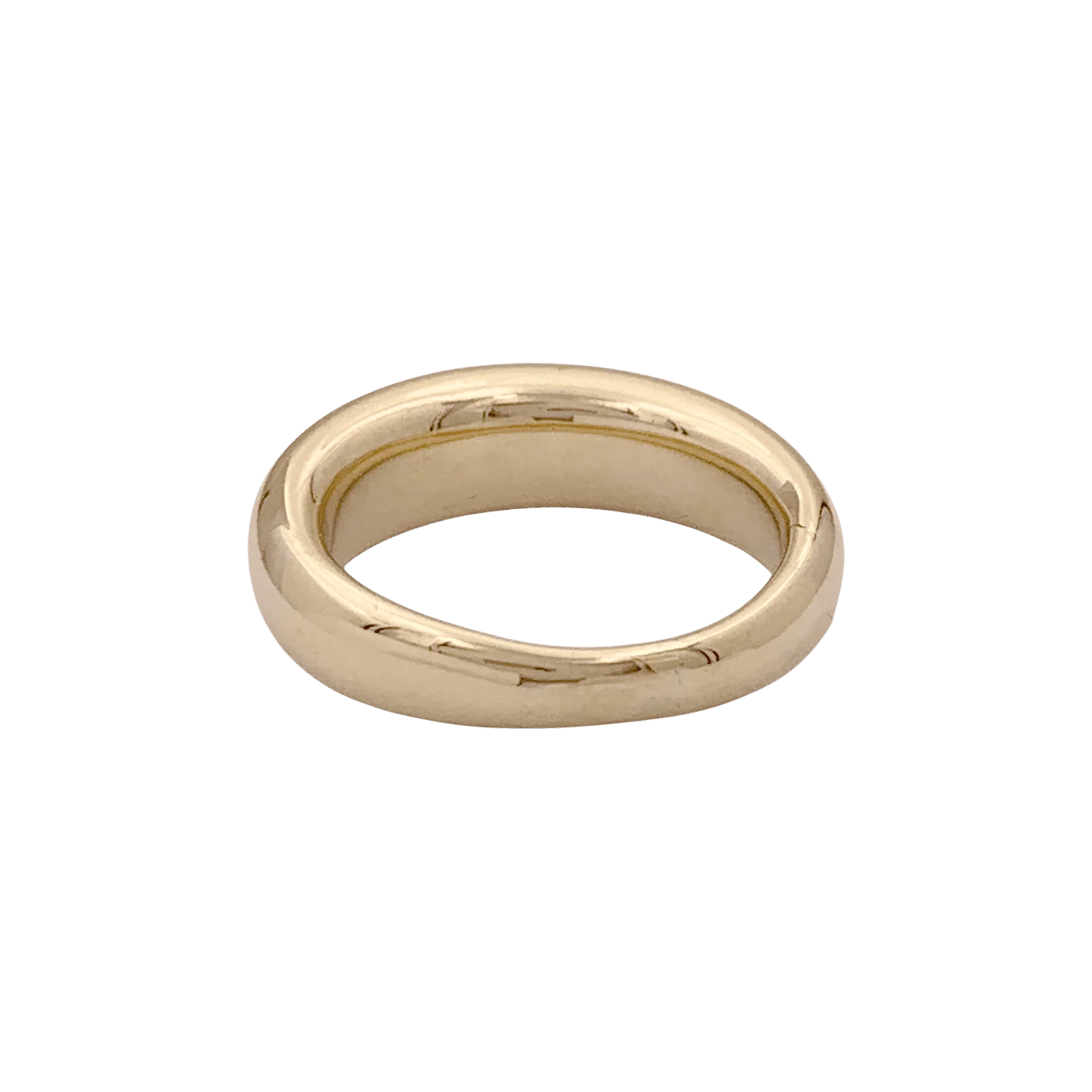 Domed bangle ring in yellow gold. - Image 4