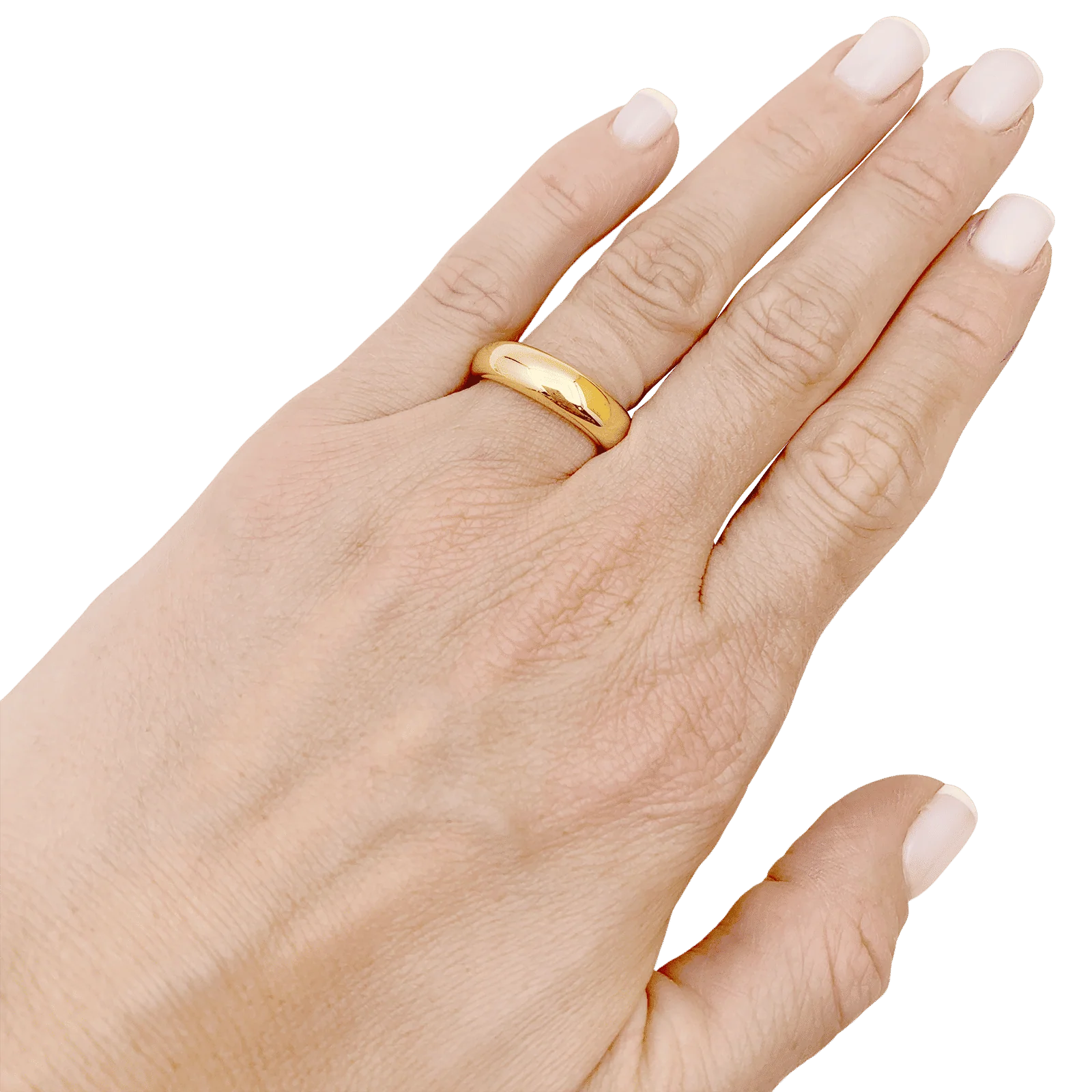 Domed bangle ring in yellow gold. - Image 5