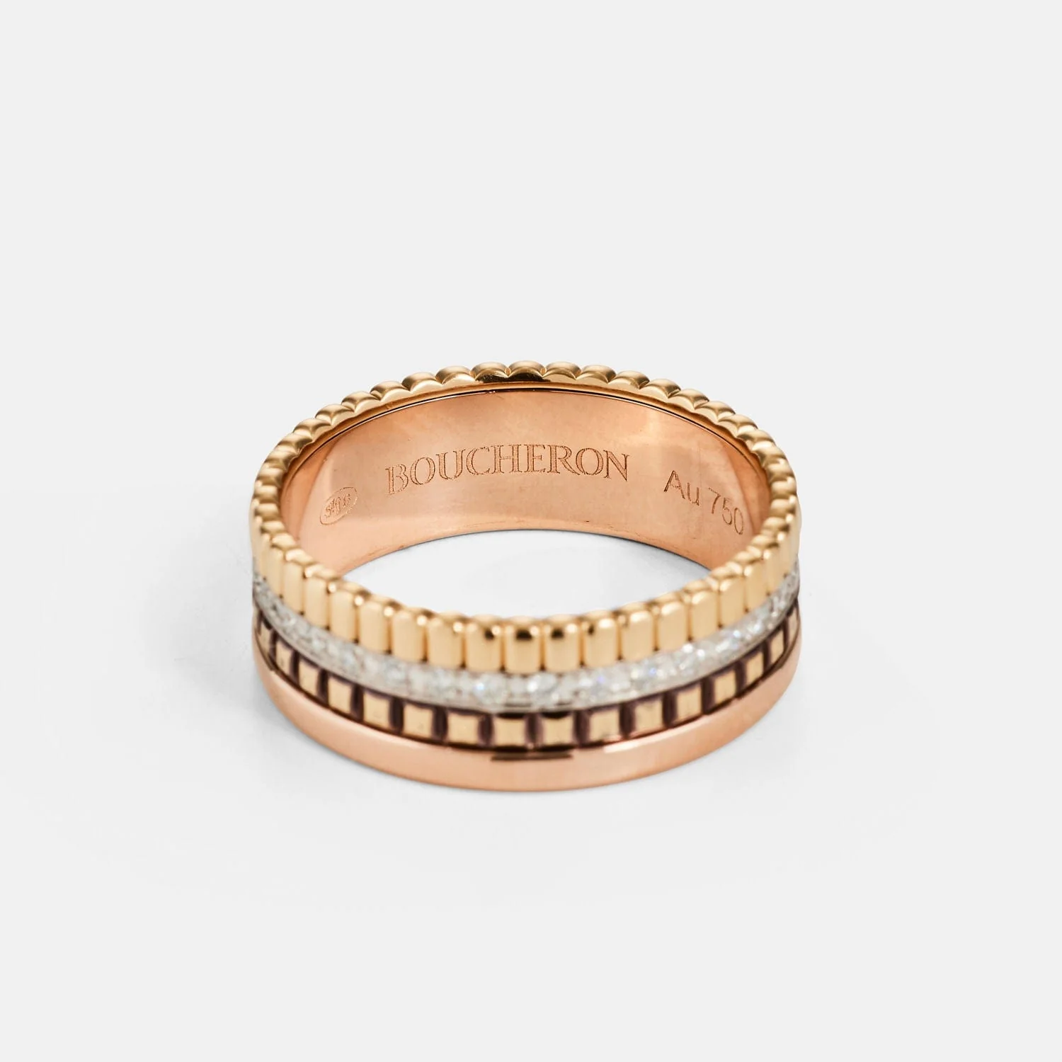 Boucheron  - Ring Quatre in three PVD golds and diamonds  - Image 6