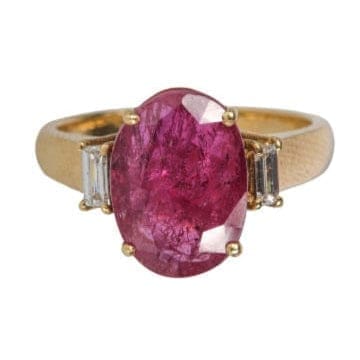 Yellow gold ring, unheated ruby 5.23 carats with Certificate  - Image 3