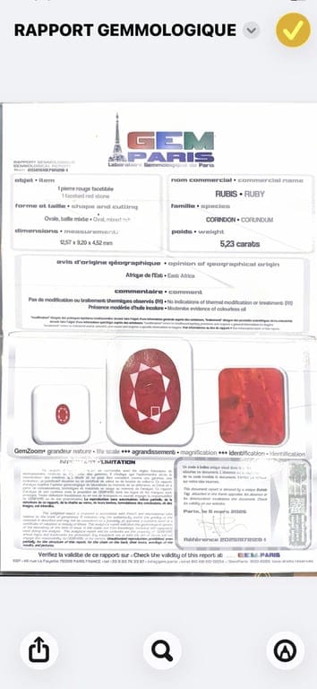 Yellow gold ring, unheated ruby 5.23 carats with Certificate  - Image 6