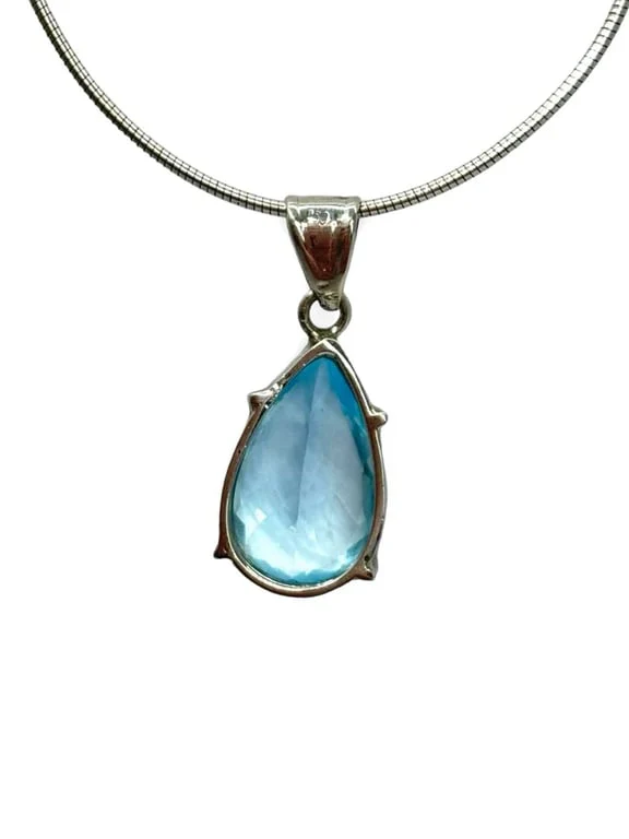 Necklace platinum 950 and 5 ct topaz  - Image 3