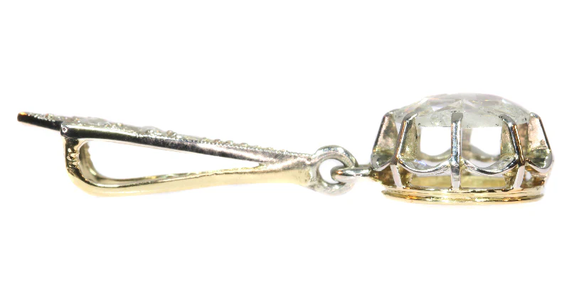 Big Rose Cut Diamond Art Deco Pendant Belle Epoque  - Image 6