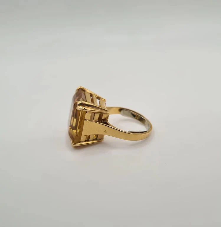 Yellow gold ring set with a citrine - Image 5