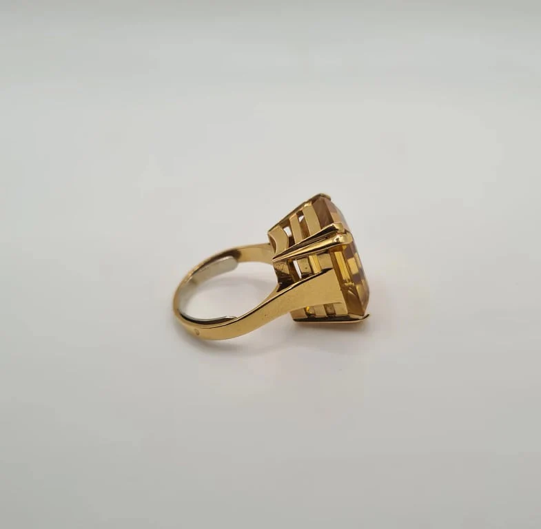 Yellow gold ring set with a citrine - Image 6