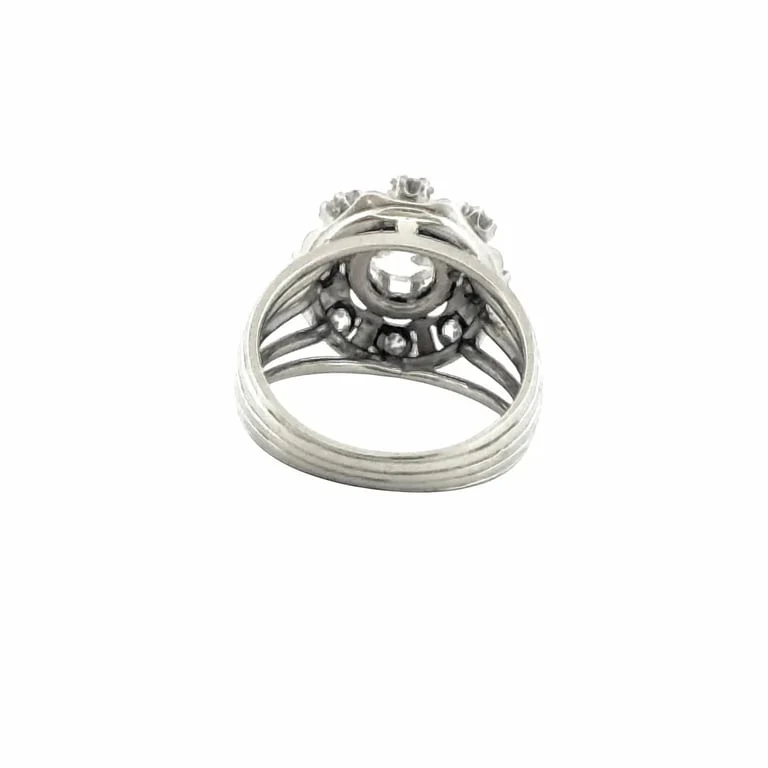 Antique ring in 18-carat white gold and diamonds  - Image 8