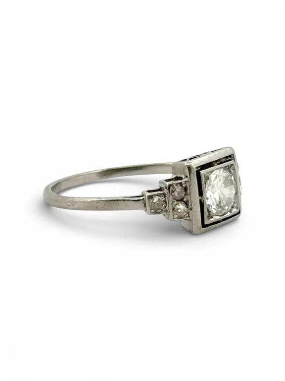 Art Deco ring in platinum and diamonds  - Image 5