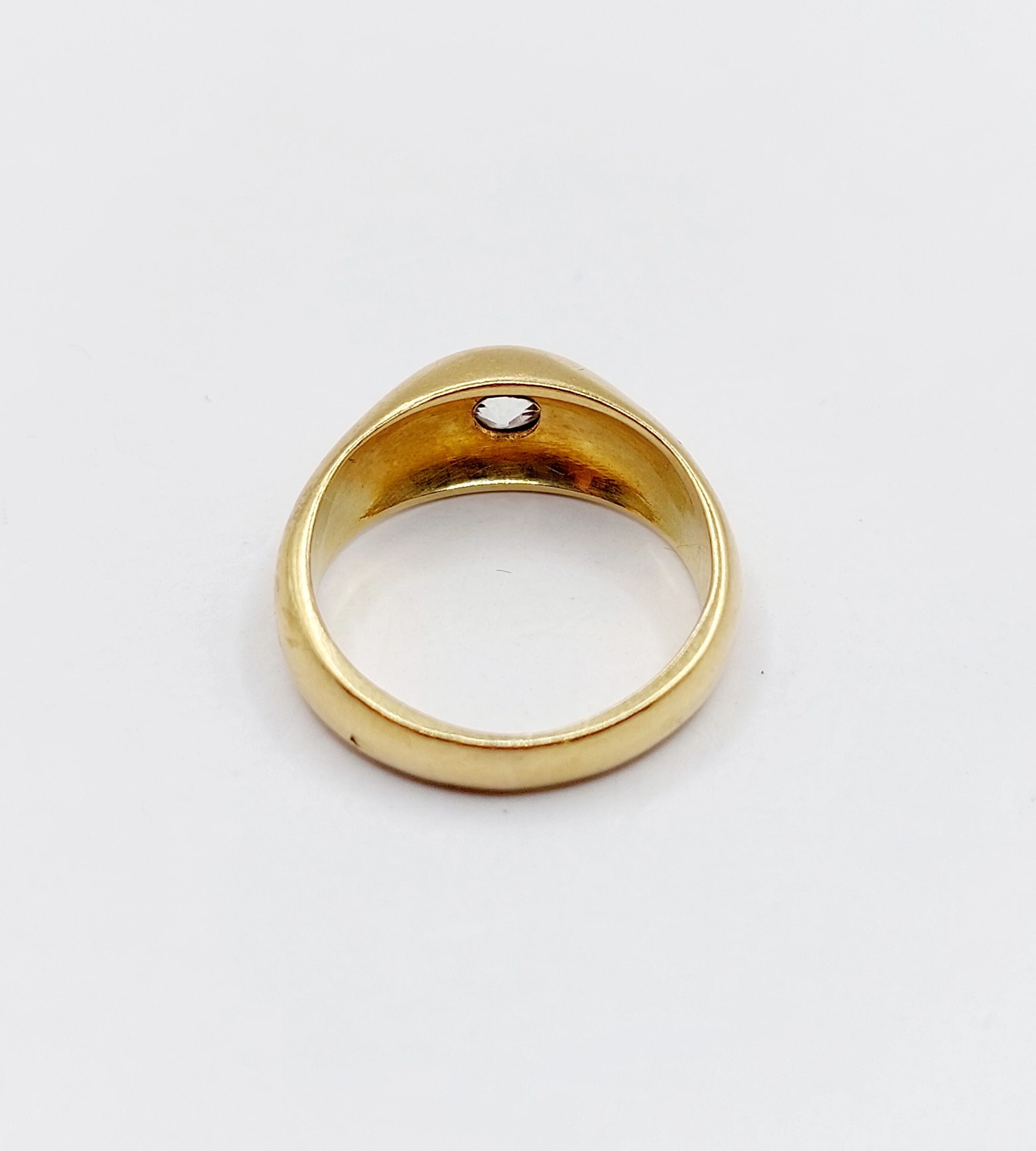 18k yellow gold dome ring with old-cut diamond 0.40 carat  - Image 6