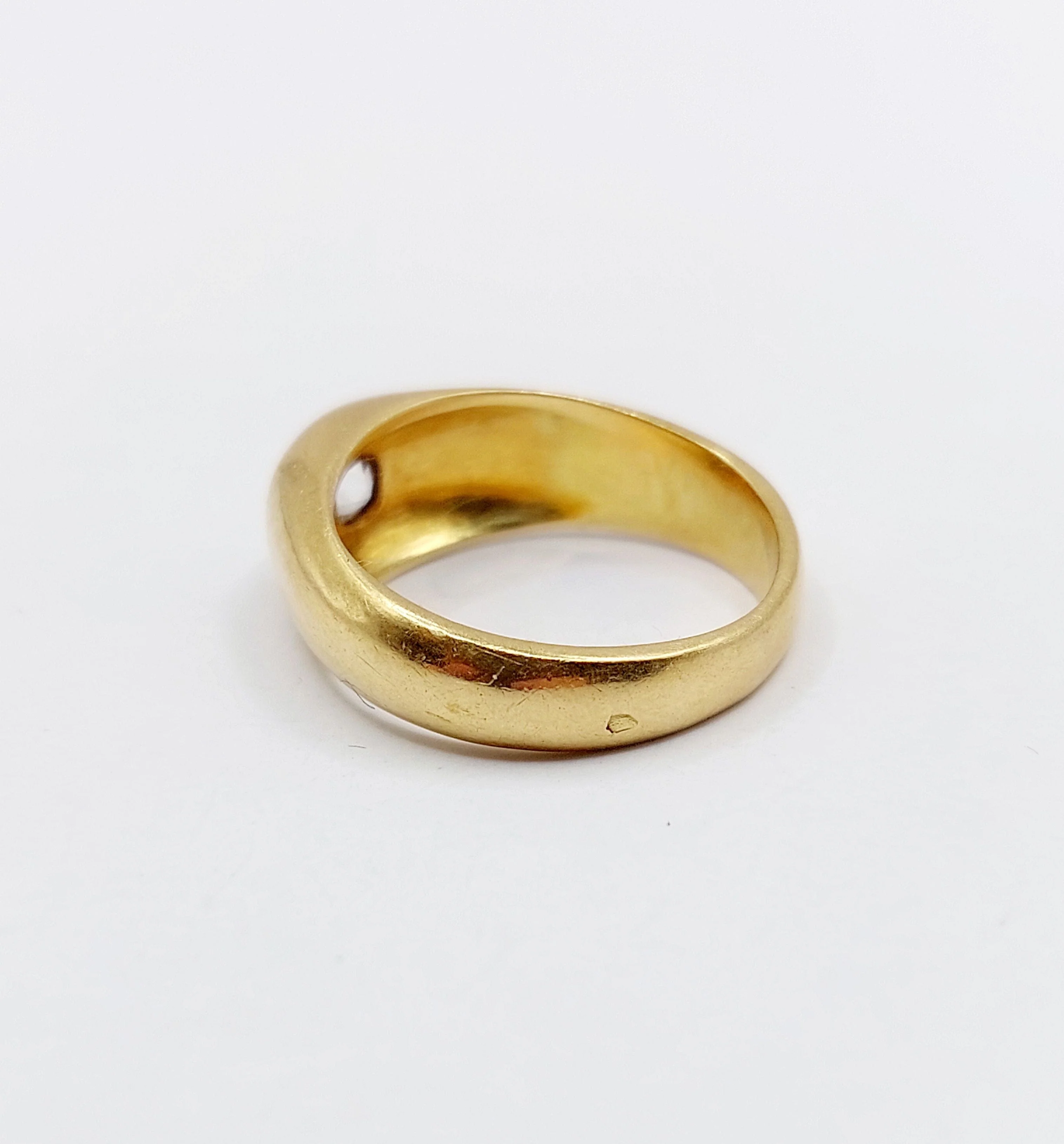 18k yellow gold dome ring with old-cut diamond 0.40 carat  - Image 8