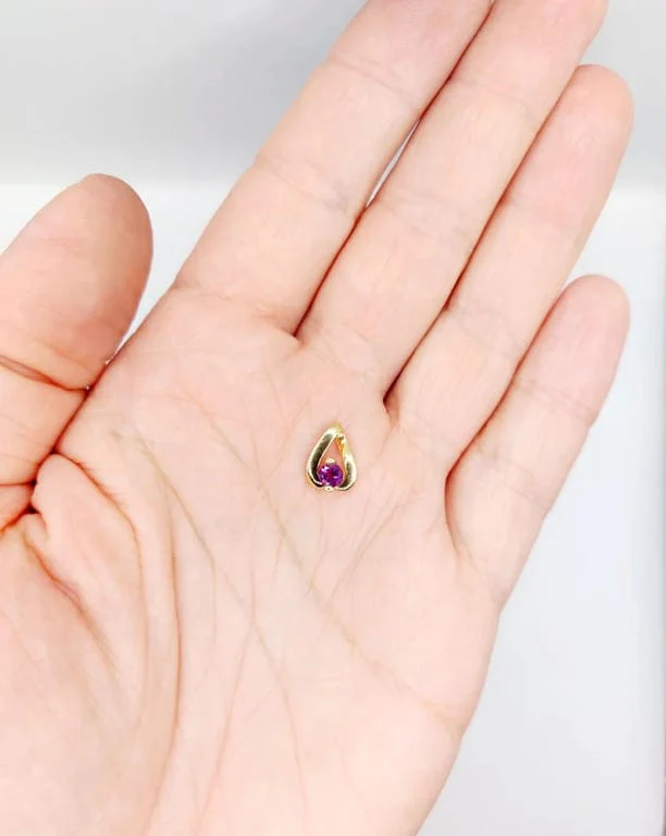 Vintage 18k gold and amethyst pendant  - Image 3