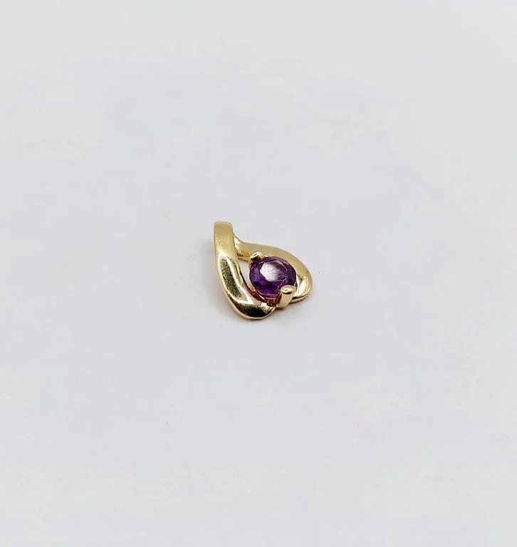 Vintage 18k gold and amethyst pendant  - Image 4