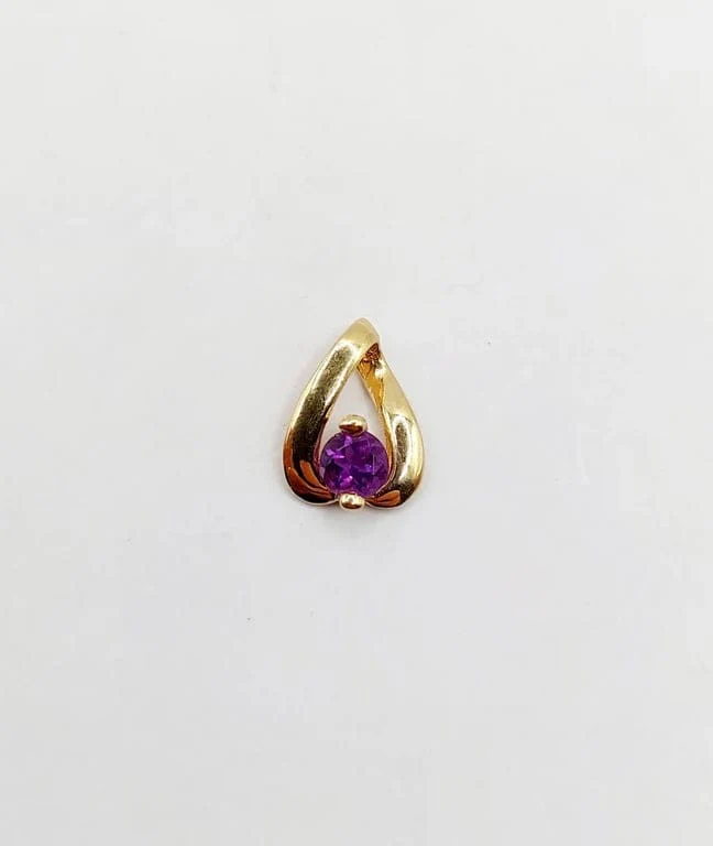 Vintage 18k gold and amethyst pendant  - Image 5