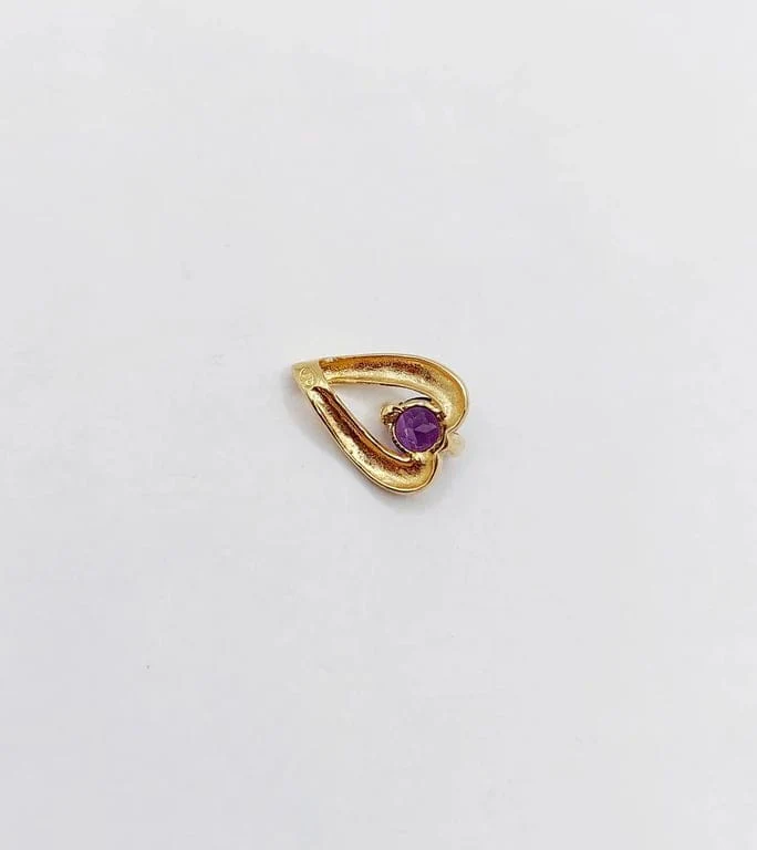 Vintage 18k gold and amethyst pendant  - Image 7