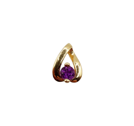 Vintage 18k gold and amethyst pendant  - Image 8