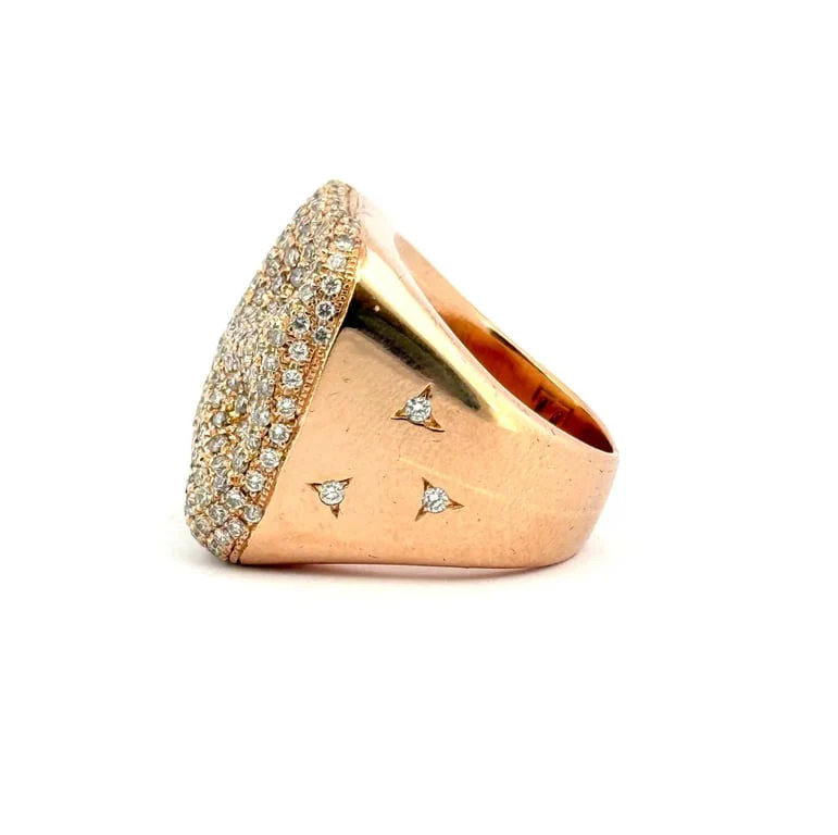 18-carat rose gold ring paved with diamonds  - Image 4